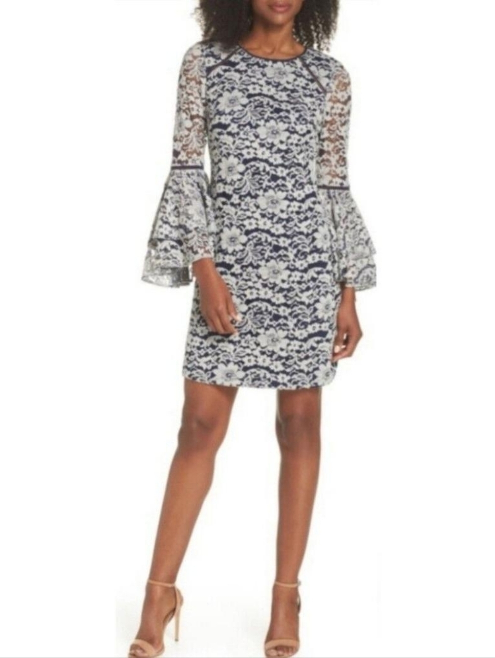 Chelsea28 Floral Lace Bell Sleeve Dress